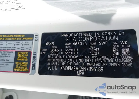 2022 Kia Sportage Lx from USA, damaged, VIN KNDPM3AC5N7995189